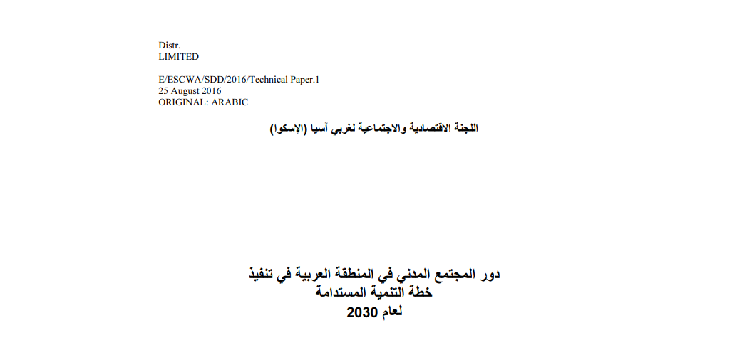 The Role of Civil Society in Implementing the 2030 Agenda for Sustainable Development 