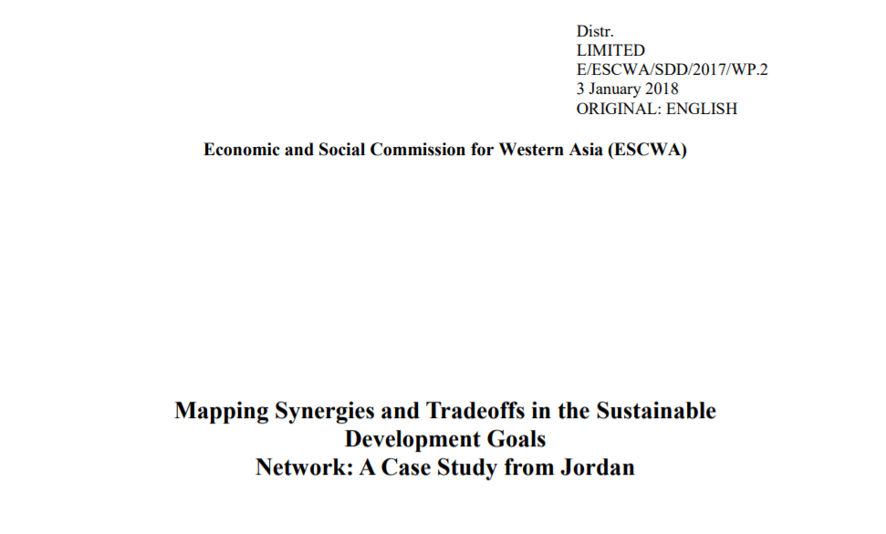 Mapping Synergies and Tradeoffs in the Sustainable Development Goals Network: A Case Study from Jordan
