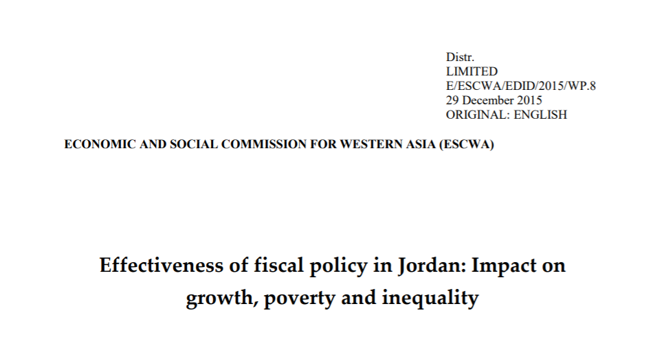 Effectiveness of fiscal policy in Jordan