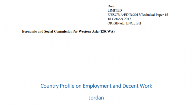 Country Profile on Employment and Decent Work - Jordan 
