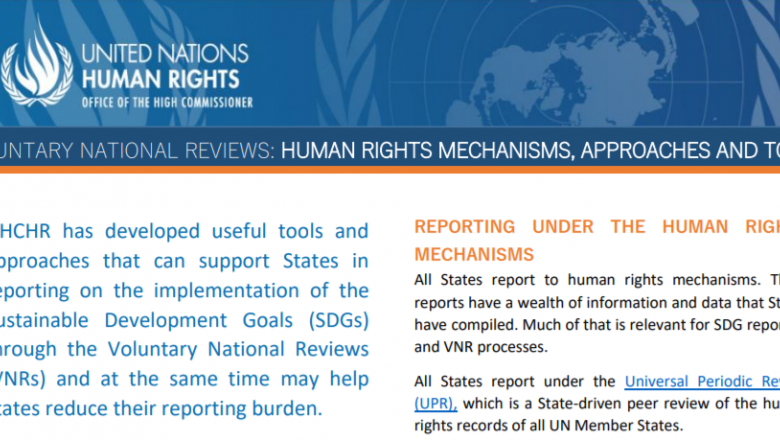 Voluntary National Reviews: Human Rights Mechanisms, Approaches and Tools
