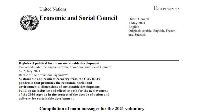 Compilation of main messages for the 2021 voluntary national reviews