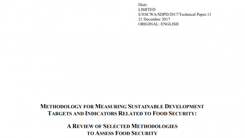Methodology for measuring sustainable development targets and indicators related to food security